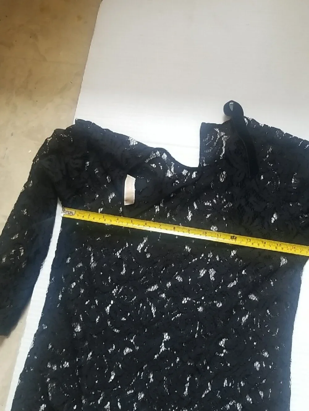 Michael Kors Black Lace Long-Sleeve Tie-Neck Blouse